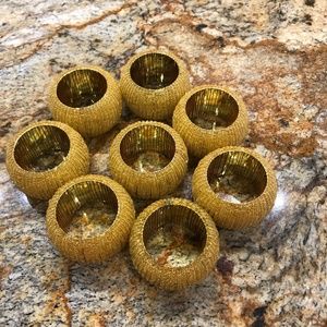 Napkin Rings - Gold sequin EUC